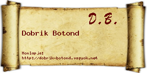 Dobrik Botond névjegykártya